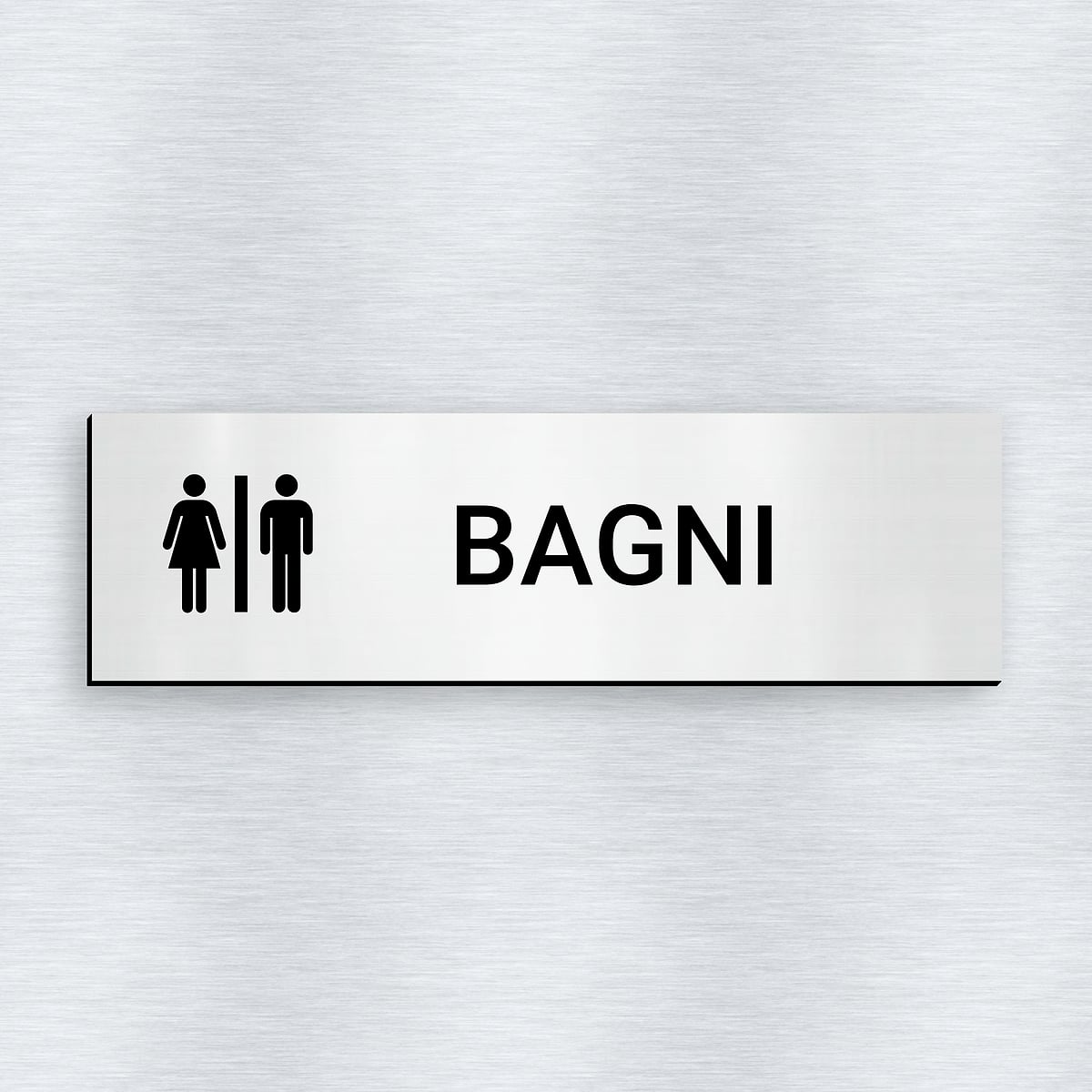 Cartello WC Autoadesivo 15x10 Cm - Targhetta Bagno Unisex Per Porte, Per Interni Ed Esterni