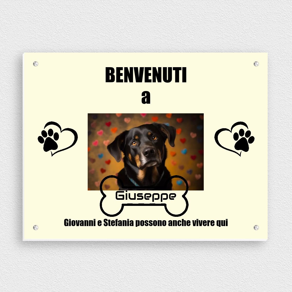 Targhetta cane Attenti al cane - Dettagli, Articoli da Regalo