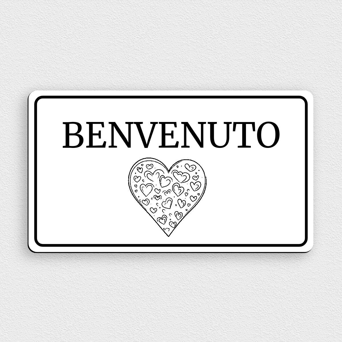 SWEN Products Cartello Di Benvenuto In Metallo Nero Con Asino - 28x33 Cm, Artigianale, Per Esterni