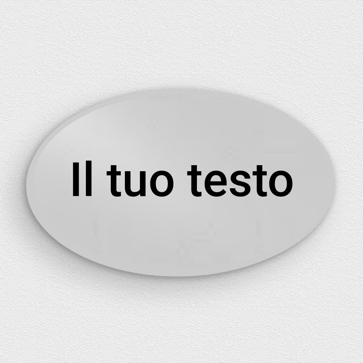 Targhetta Per Porta UFFICIO - 160x40 Mm, Acciaio Inox Opaco, Autoadesiva - Foto 9