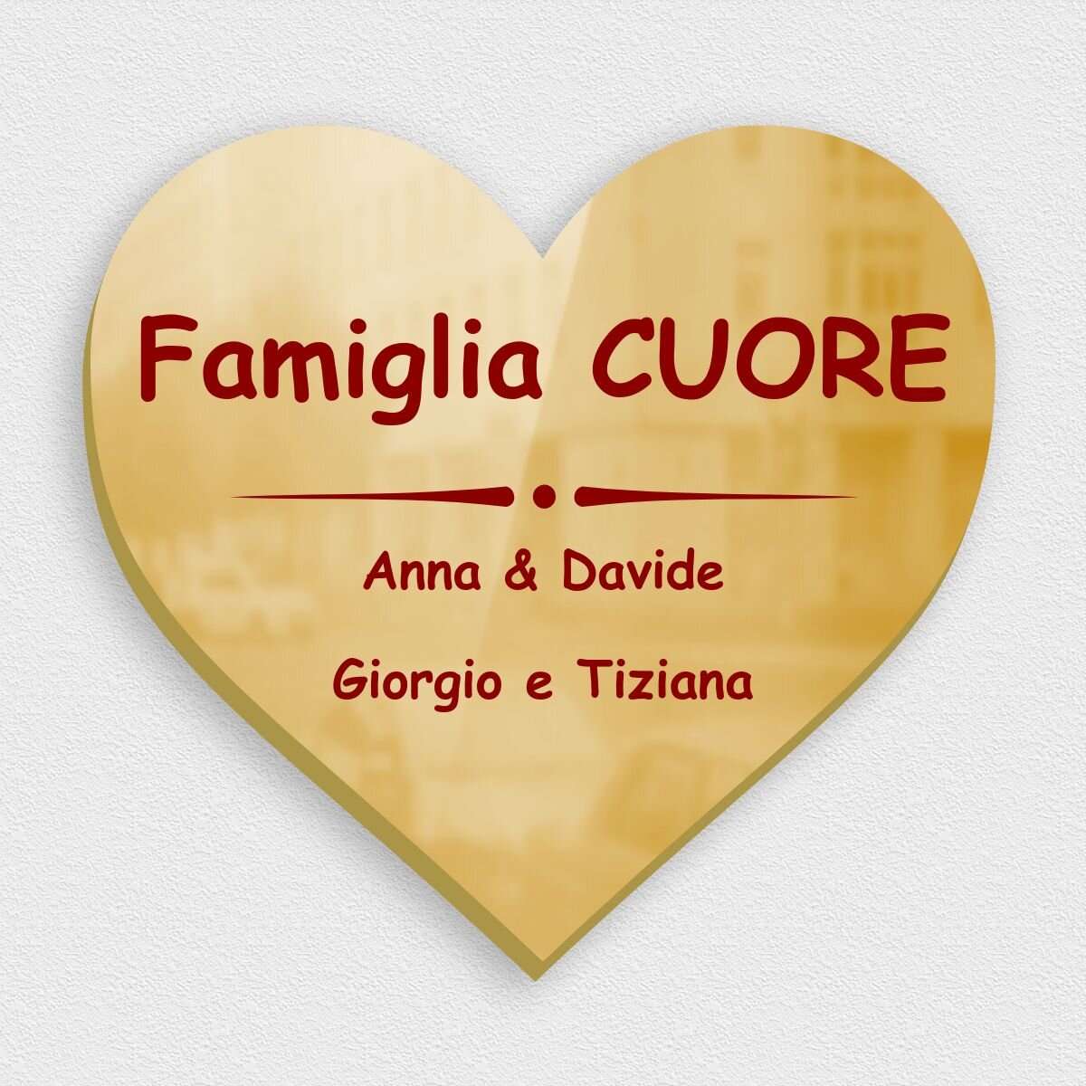 Quadretto a forma di cuore con base personalizzato con dedica – Idea's Cottage di Brunetti Marco